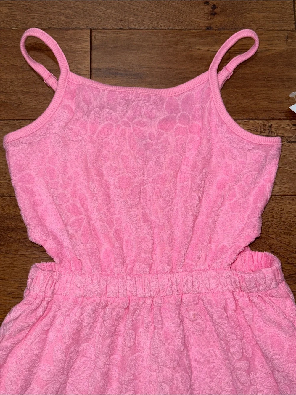 Girls Old Navy Sleeveless Terry Side-Cutout Floral Pink Dress - Size S (6/7)